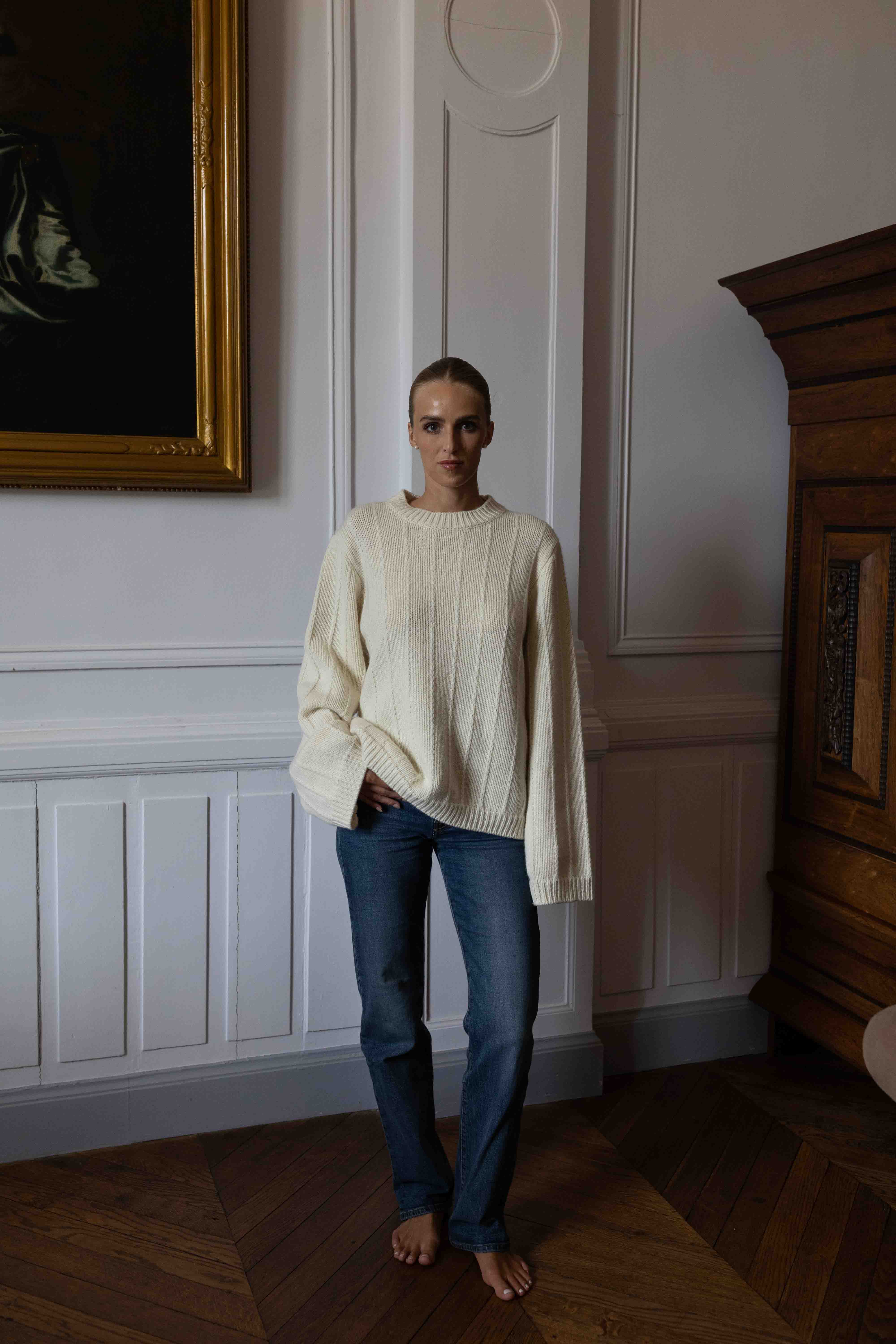 Claire Structured Sweater - pure ivory – Produktbild 1
