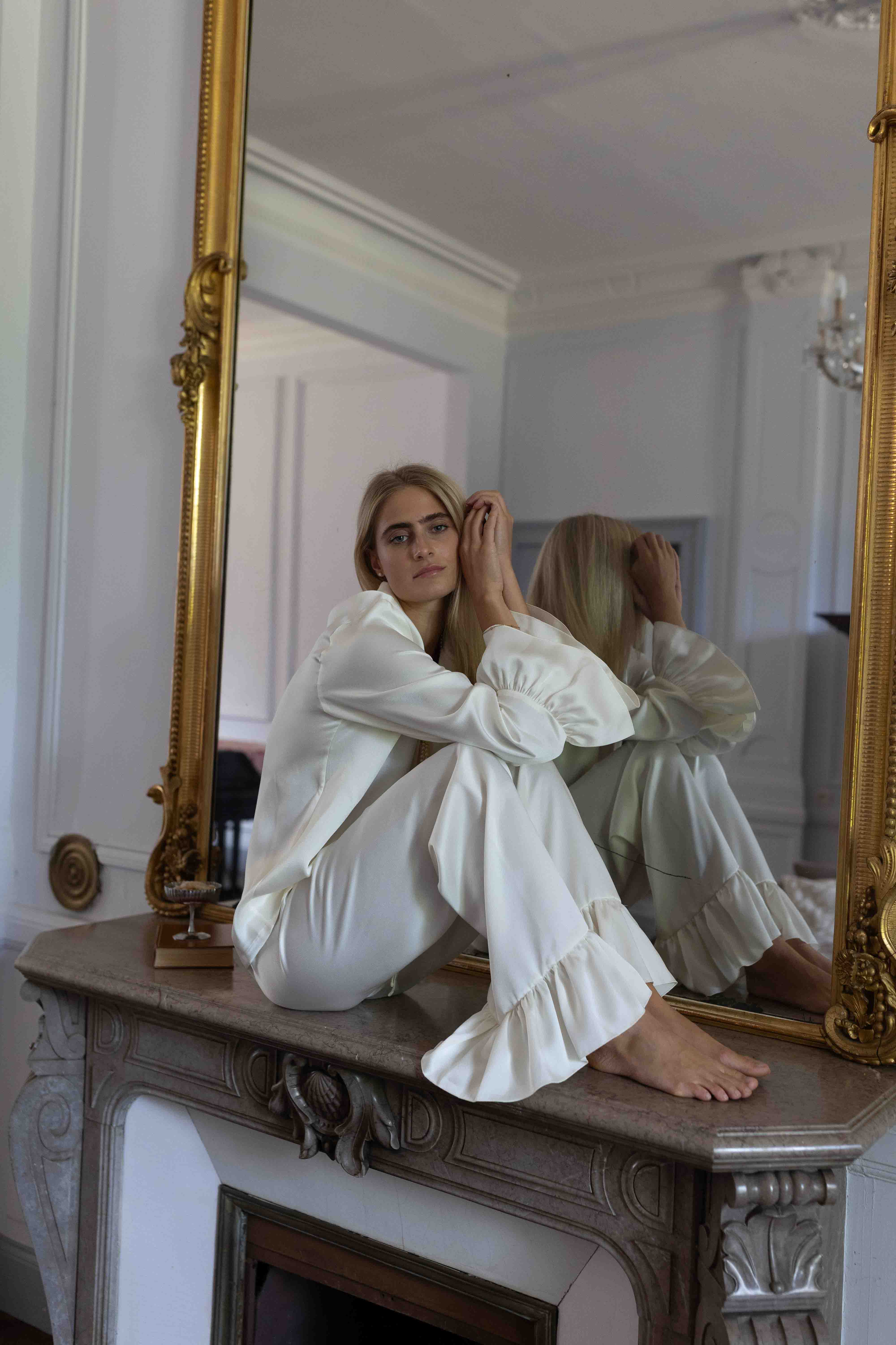 Juliette Silk Pants - pure ivory – Produktbild 1