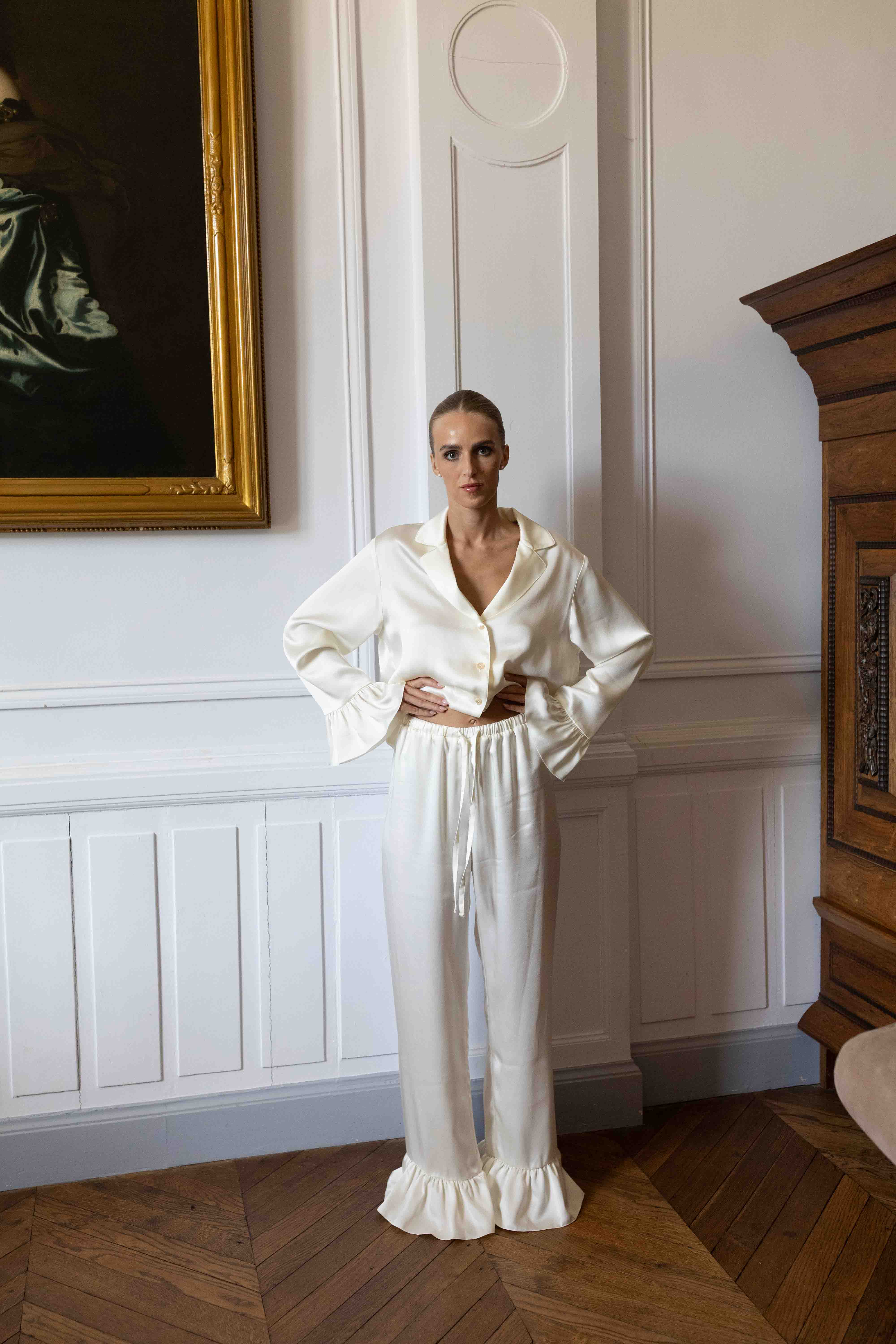 Juliette Silk Pants - pure ivory – Produktbild 4