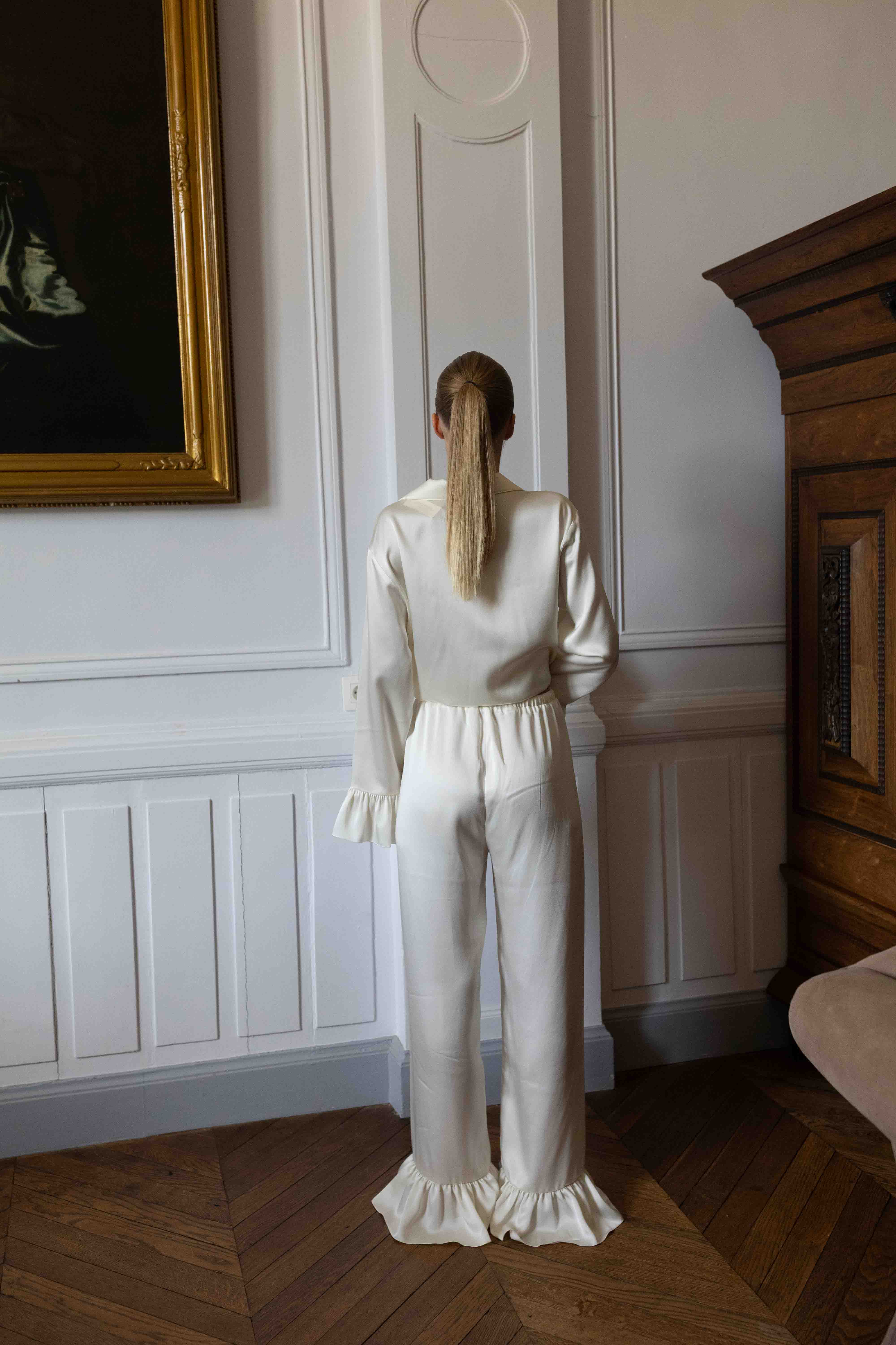 Juliette Silk Pants - pure ivory – Produktbild 5