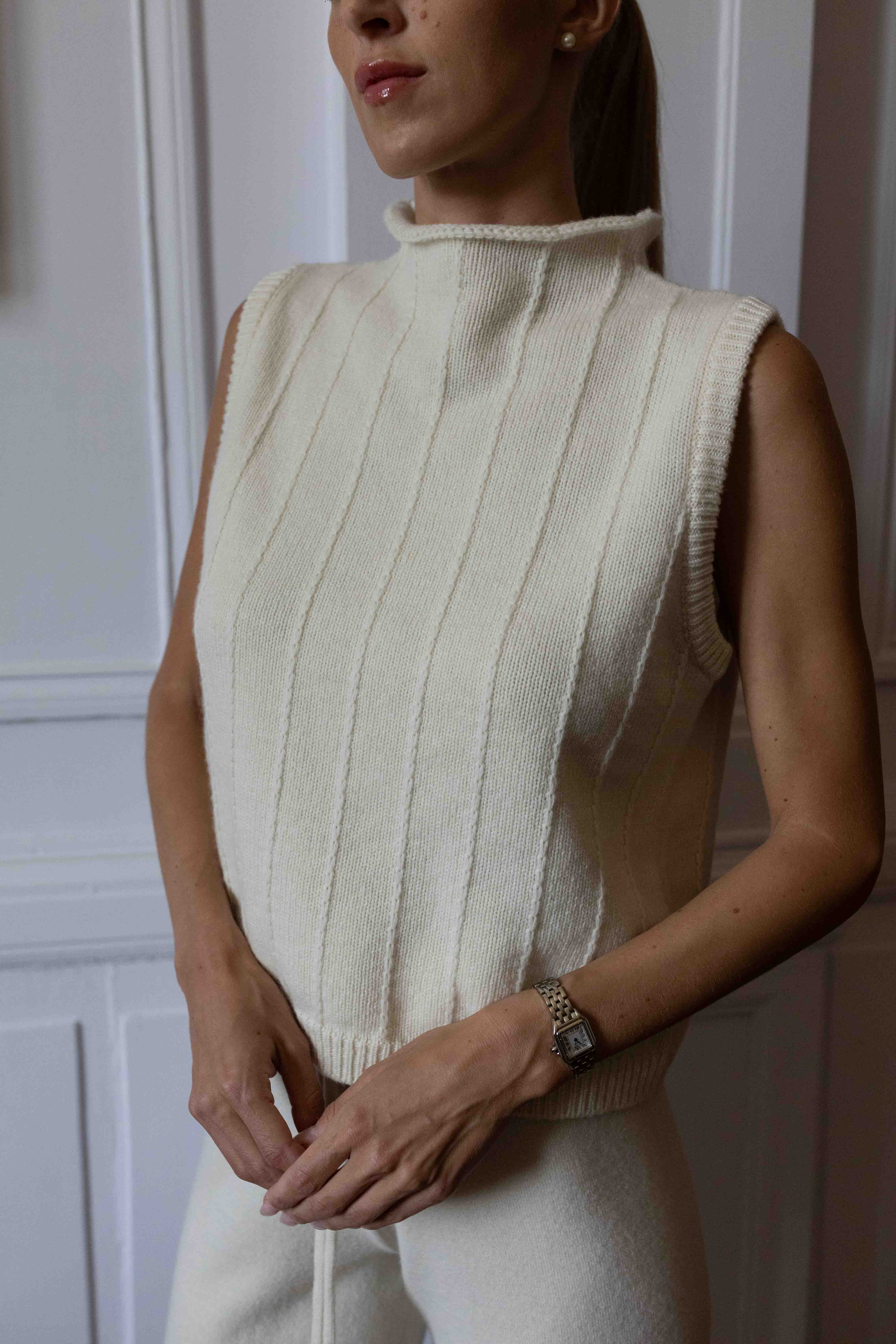Louise Structured Vest - pure ivory – Produktbild 3