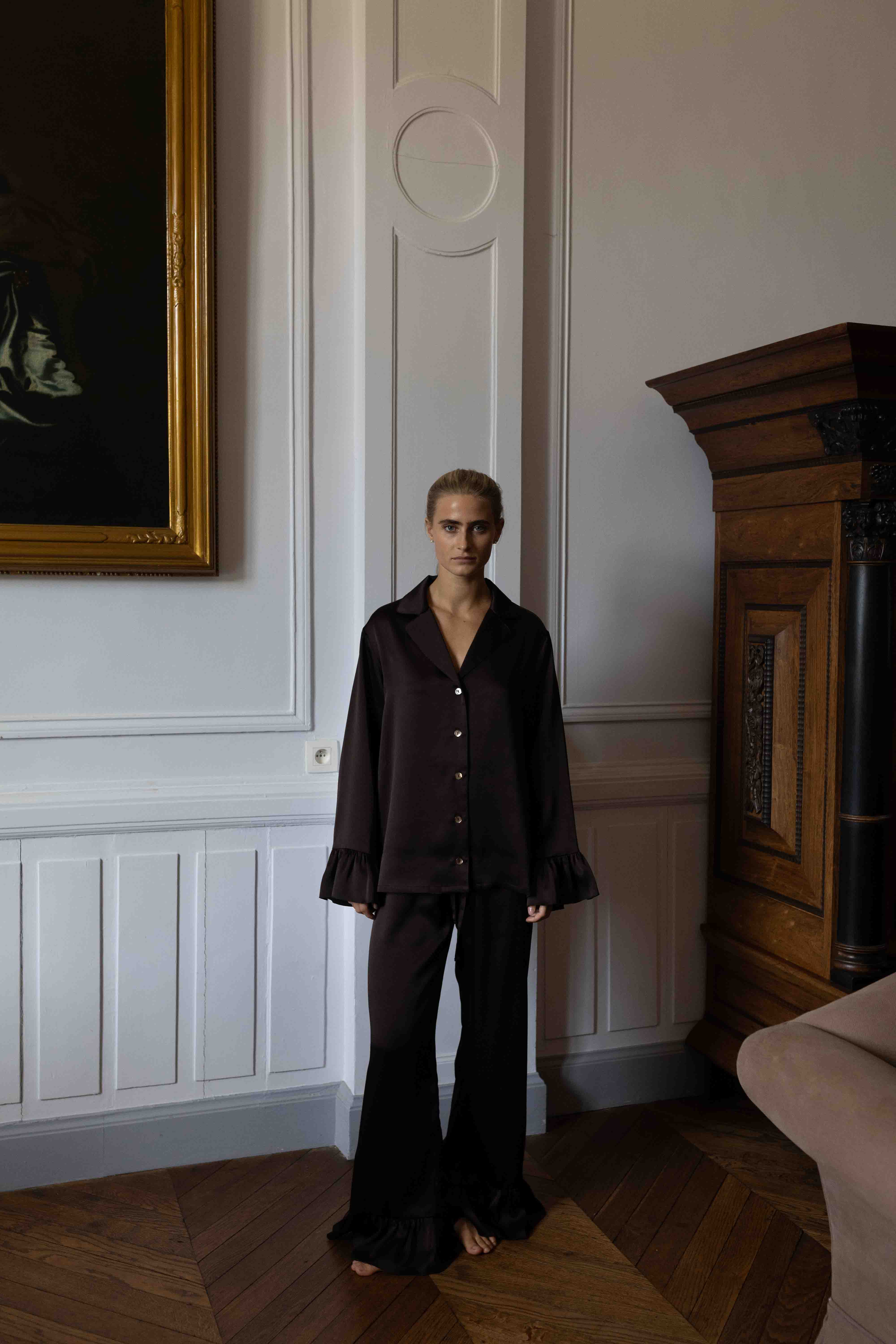 Rosalie Silk Blouse - dark chocolate – Produktbild 3