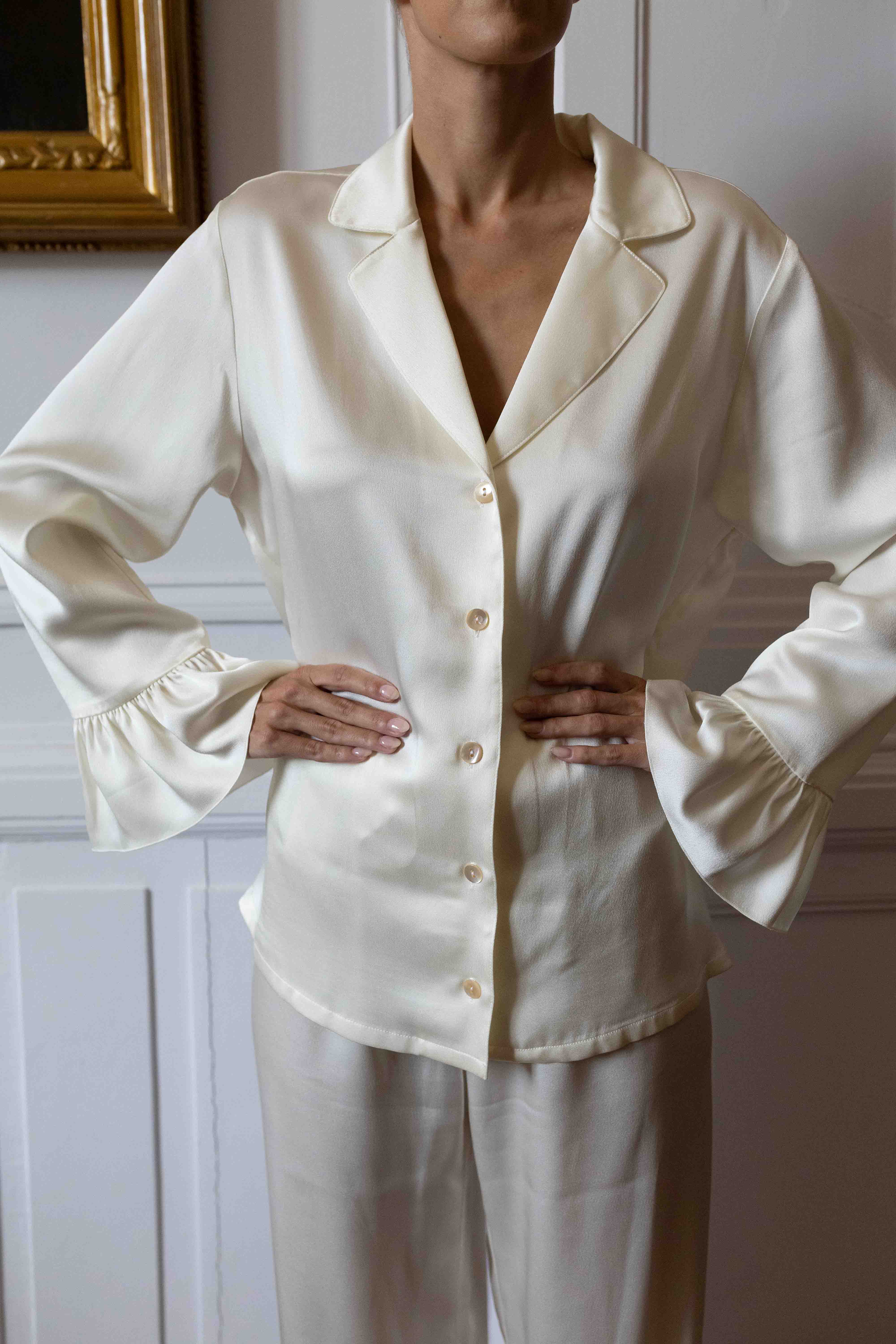 Rosalie Silk Blouse - pure ivory – Produktbild 6