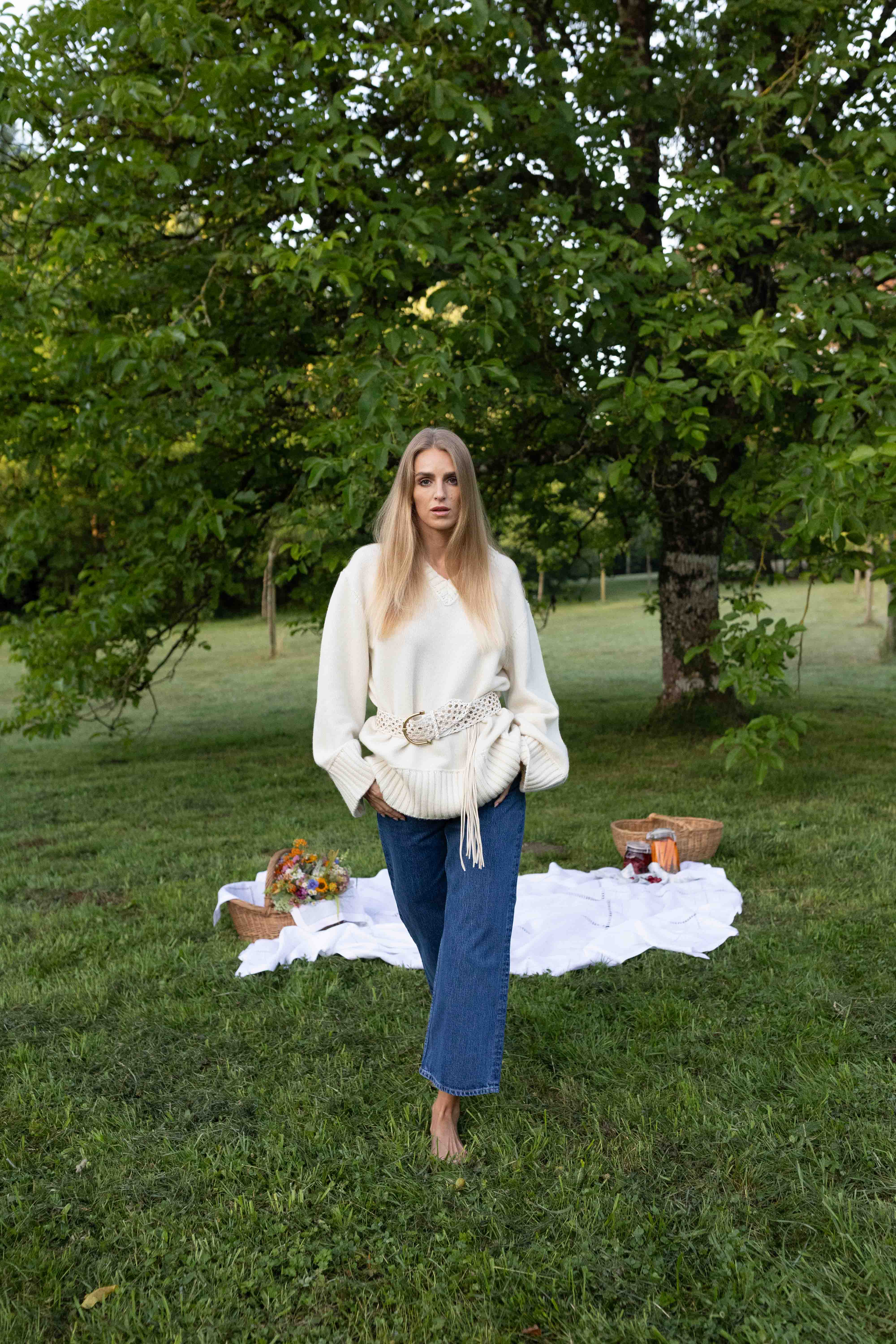 Valerie V-Neck Sweater - pure ivory – Produktbild 3